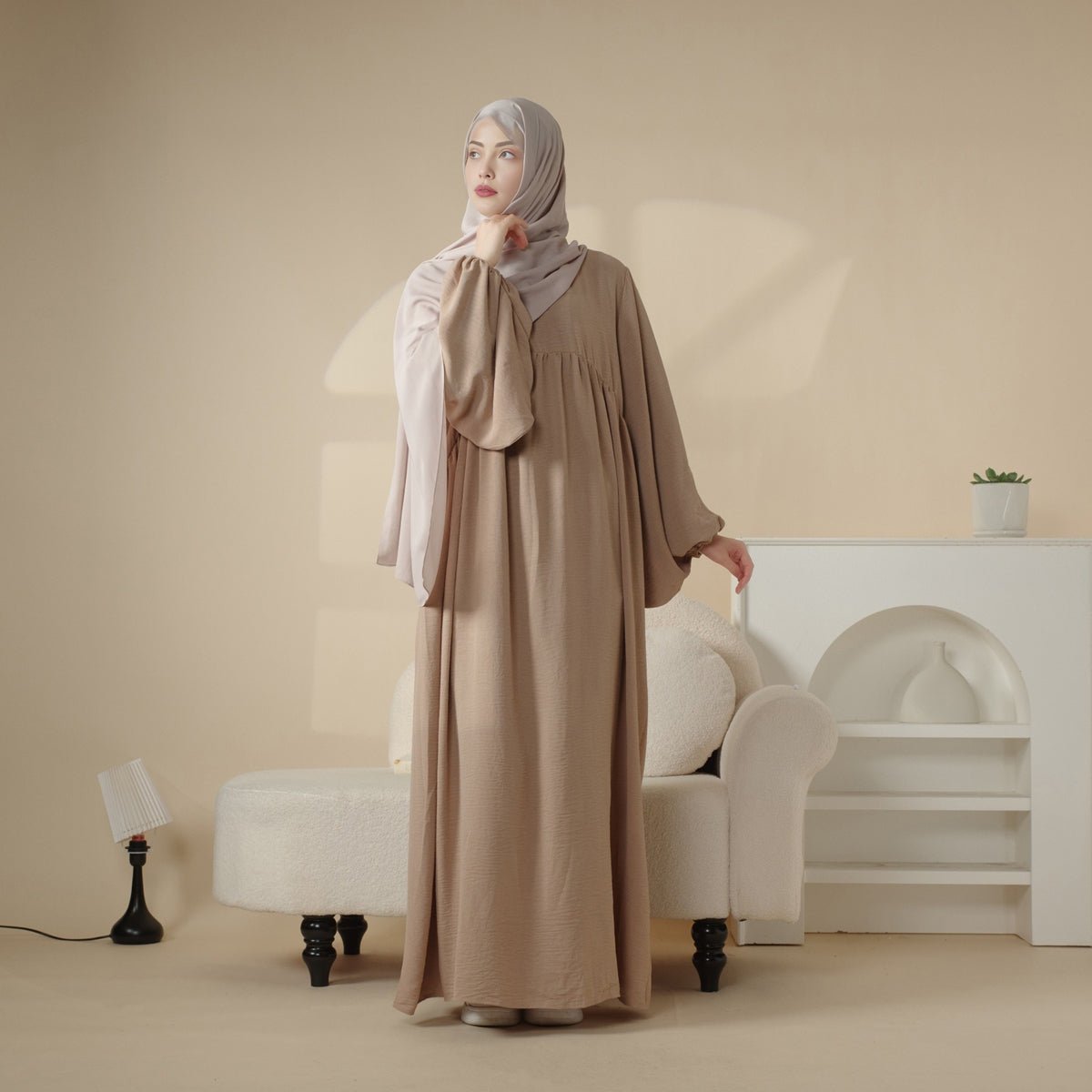 Reversible Abaya Made With Crepe Fabric (MA035) - Mariam's Collection