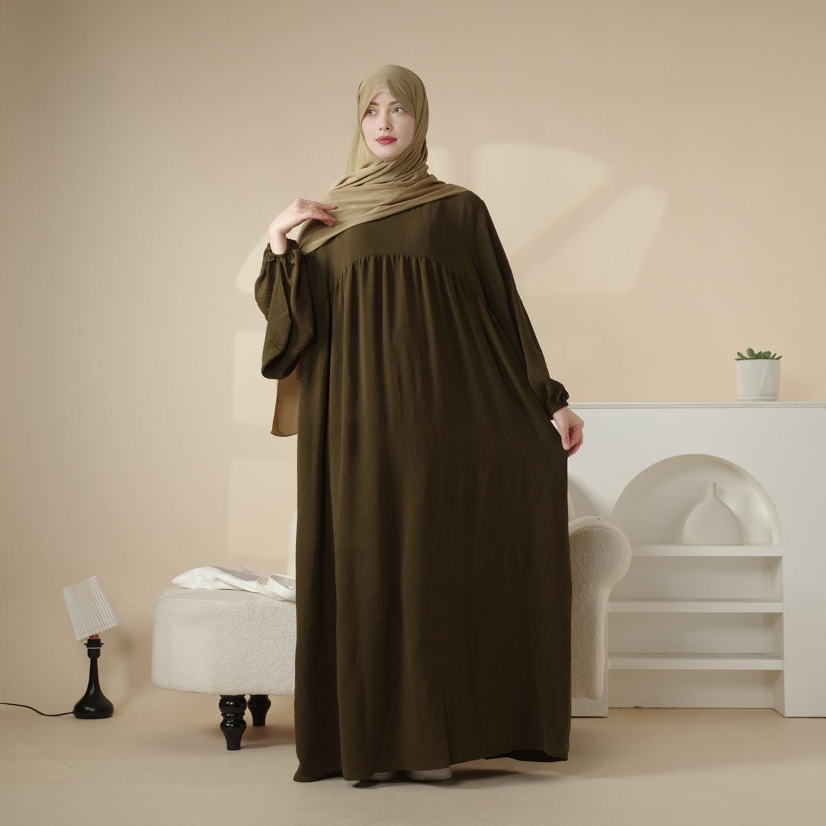 Reversible Abaya Made With Crepe Fabric (MA035) - Mariam's Collection