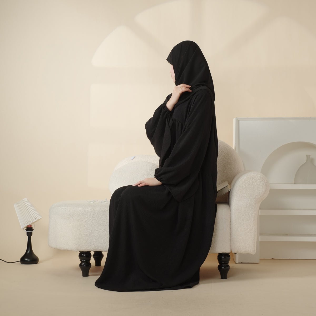 Reversible Abaya Made With Crepe Fabric (MA035) - Mariam's Collection