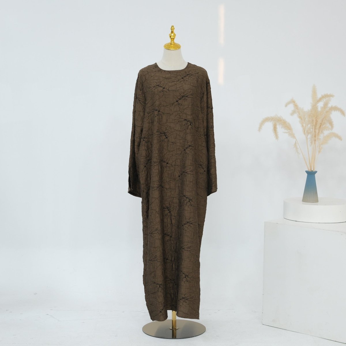 Reversible Jacquard Cardigan & Dress Set(MOA282) - Mariam's Collection