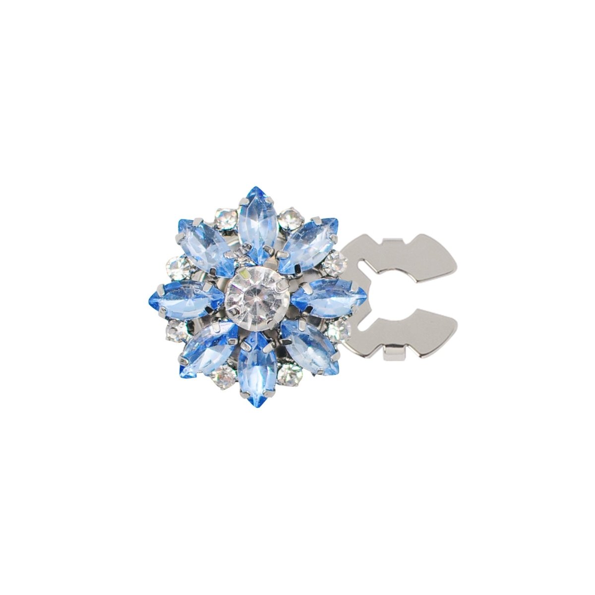Rhinestone Button Covers | Crystal Flower Decorative Clips(MAC359) - Mariam's Collection