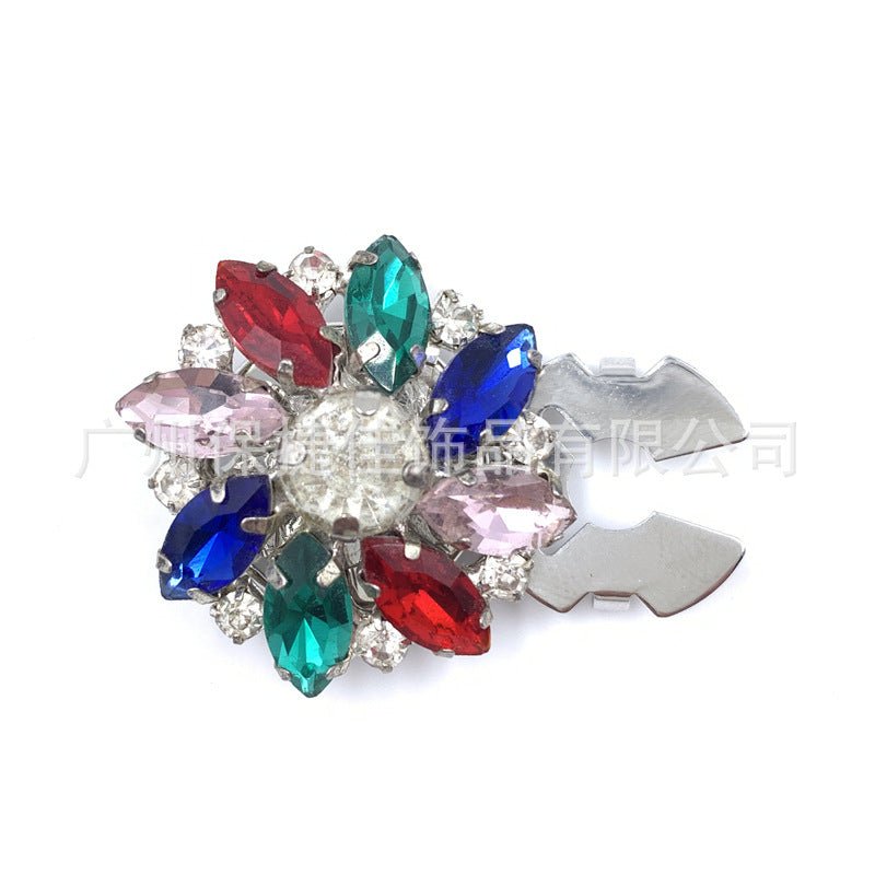 Rhinestone Button Covers | Crystal Flower Decorative Clips(MAC359) - Mariam's Collection