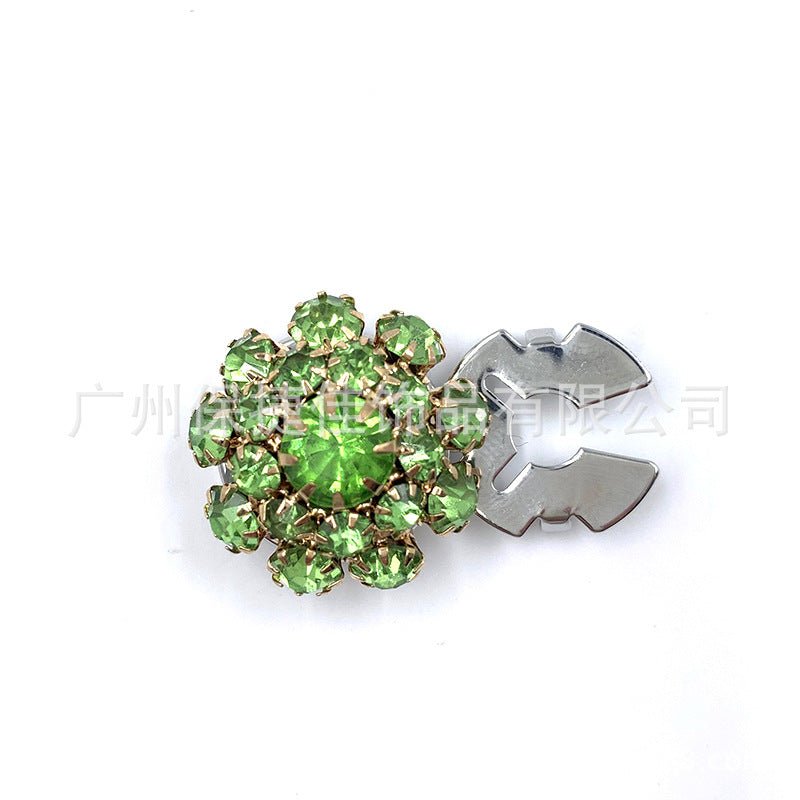 Rhinestone Button Covers | Crystal Flower Decorative Clips(MAC359) - Mariam's Collection