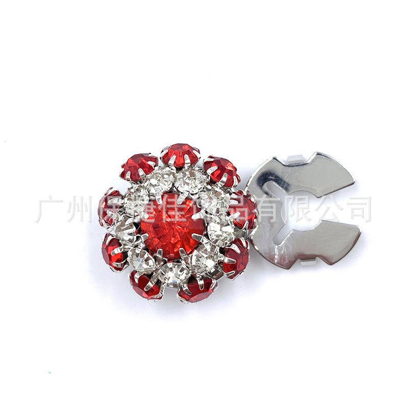 Rhinestone Button Covers | Crystal Flower Decorative Clips(MAC359) - Mariam's Collection
