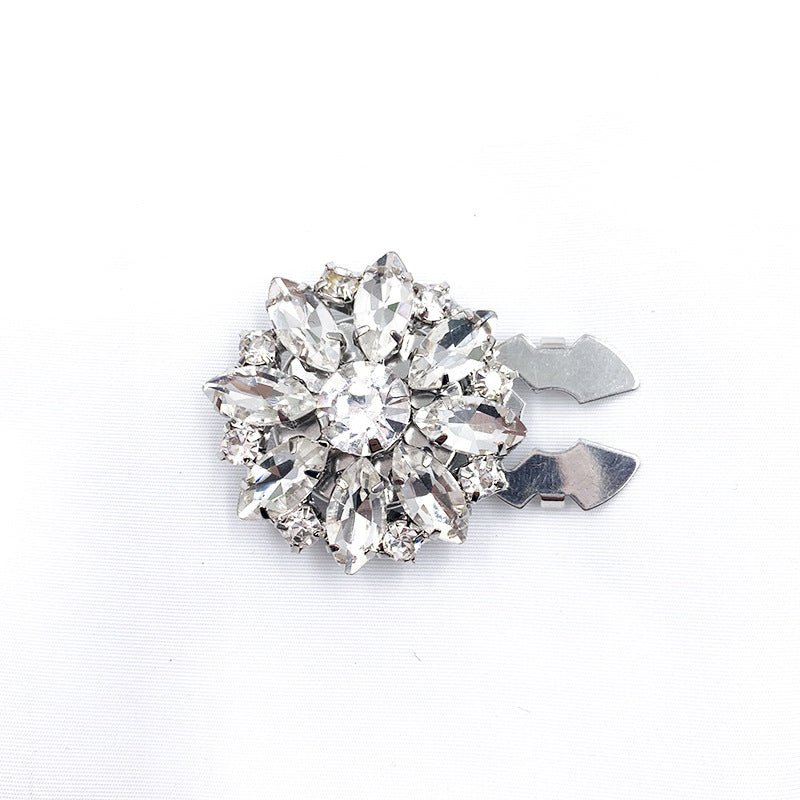 Rhinestone Button Covers | Crystal Flower Decorative Clips(MAC359) - Mariam's Collection
