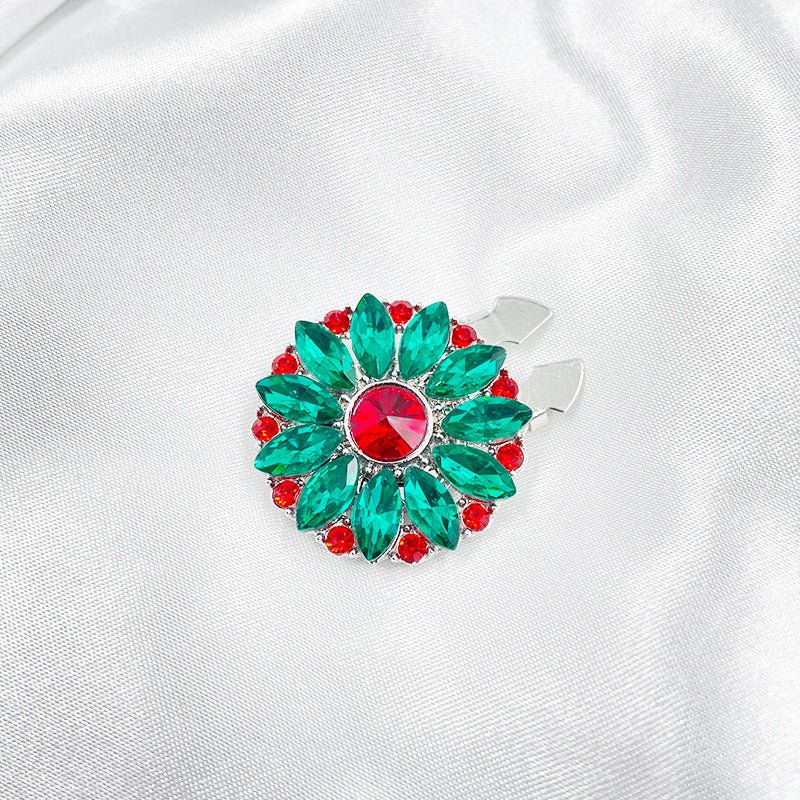 Rhinestone Button Covers | Crystal Flower Decorative Clips(MAC359) - Mariam's Collection