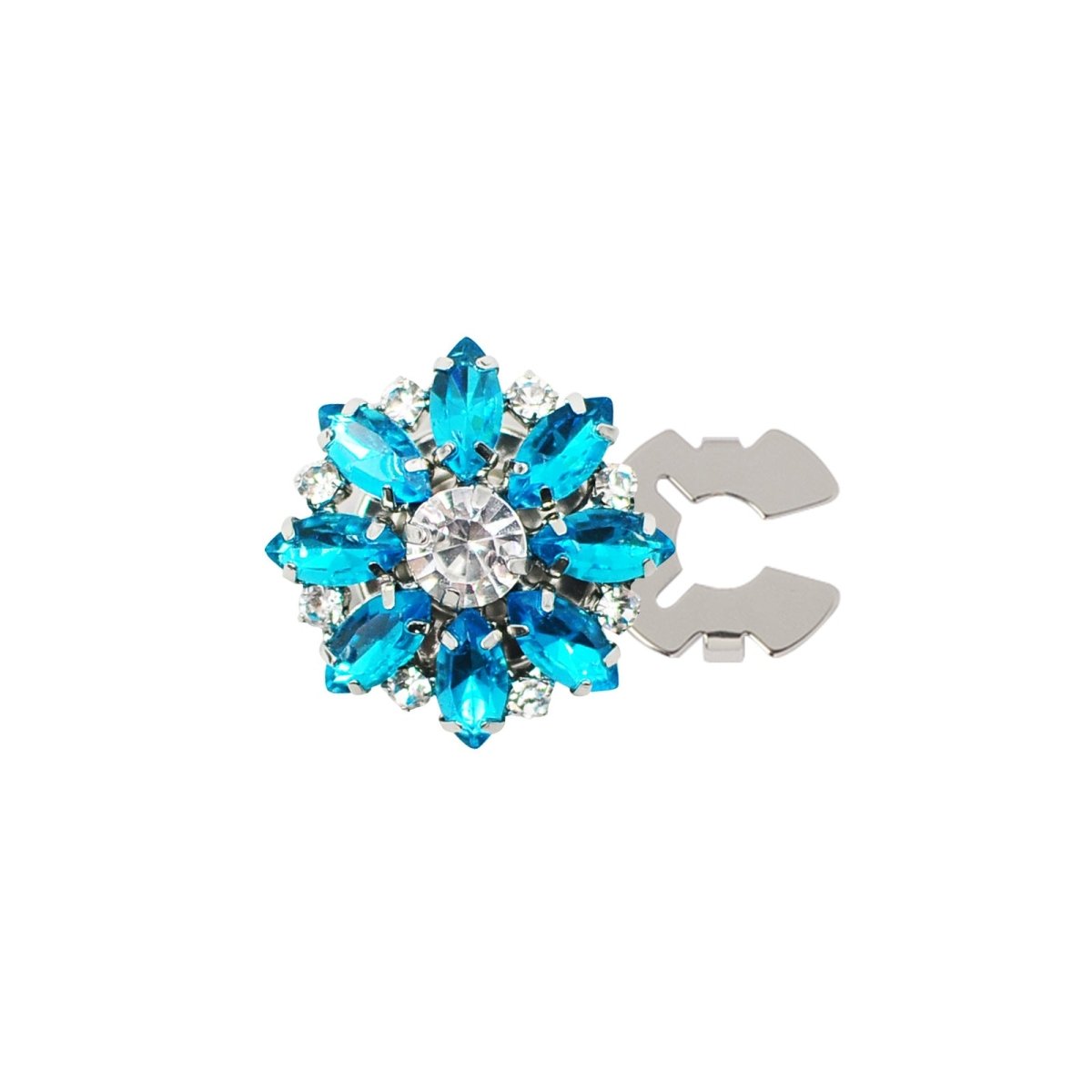 Rhinestone Button Covers | Crystal Flower Decorative Clips(MAC359) - Mariam's Collection