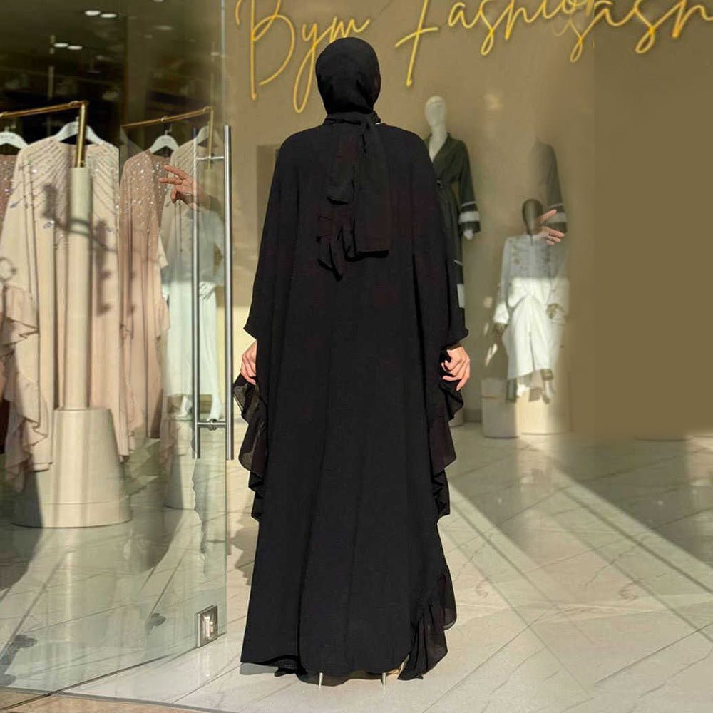 Rhinestone Embellished Butterfly Sleeve Abaya | Art Deco Kaftan Gown