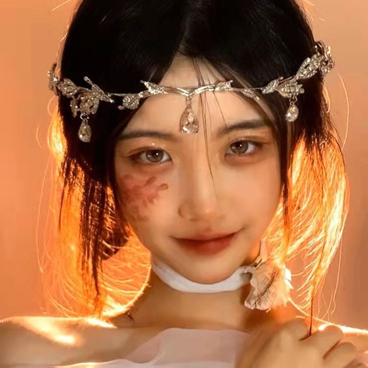 Rhinestone - Encrusted Hair Clip with Forehead Pendant Accent (MAC329) - Mariam's Collection