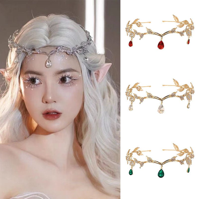 Rhinestone - Encrusted Hair Clip with Forehead Pendant Accent (MAC329) - Mariam's Collection