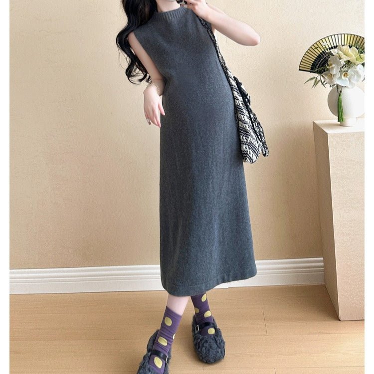 Ribbed Knit Cardigan & Tank Dress Set(MS202) - Mariam's Collection