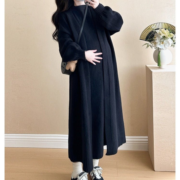 Ribbed Knit Cardigan & Tank Dress Set(MS202) - Mariam's Collection