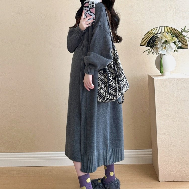 Ribbed Knit Cardigan & Tank Dress Set(MS202) - Mariam's Collection