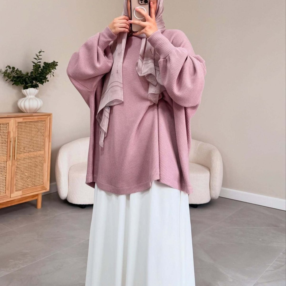 Ribbed Knit Sweater & Maxi Skirt Set | Oversized Pullover Two - Piece(MS224) - Mariam's Collection