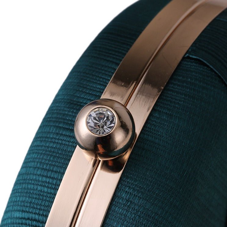 Round Evening Clutch Handbag with Braided Accent (MAC287) - Mariam's Collection