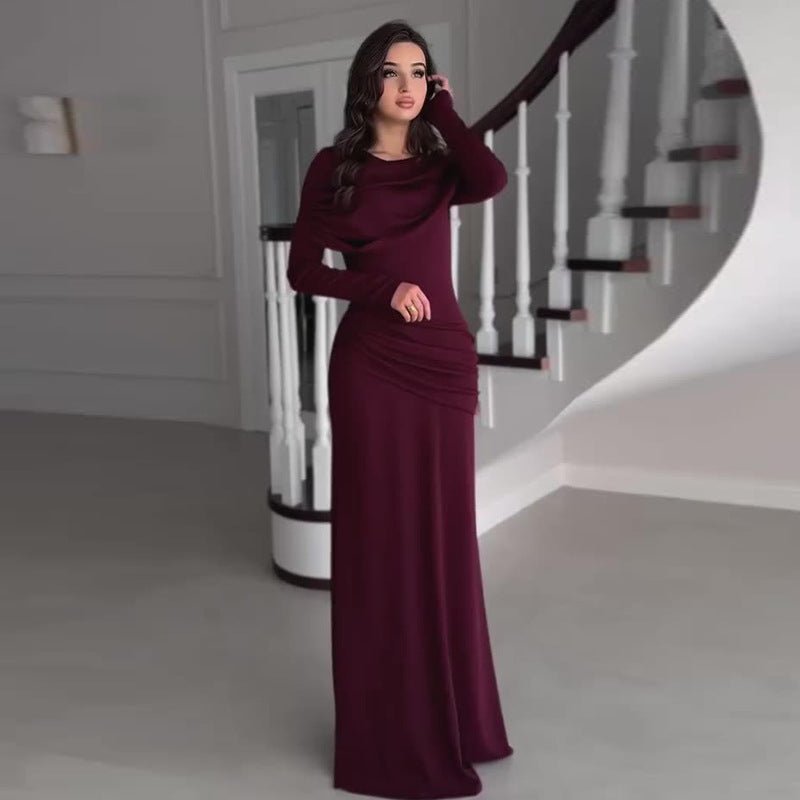 Ruched Bodycon Maxi Dress(MS219) - Mariam's Collection