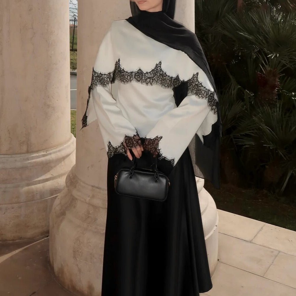 Satin Lace Trim Top(MS433) - Mariam's Collection