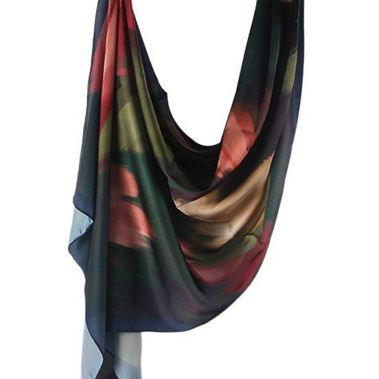 Satin Silk Printed Hijab Scarf | Printed Satin Hijab Scarf
