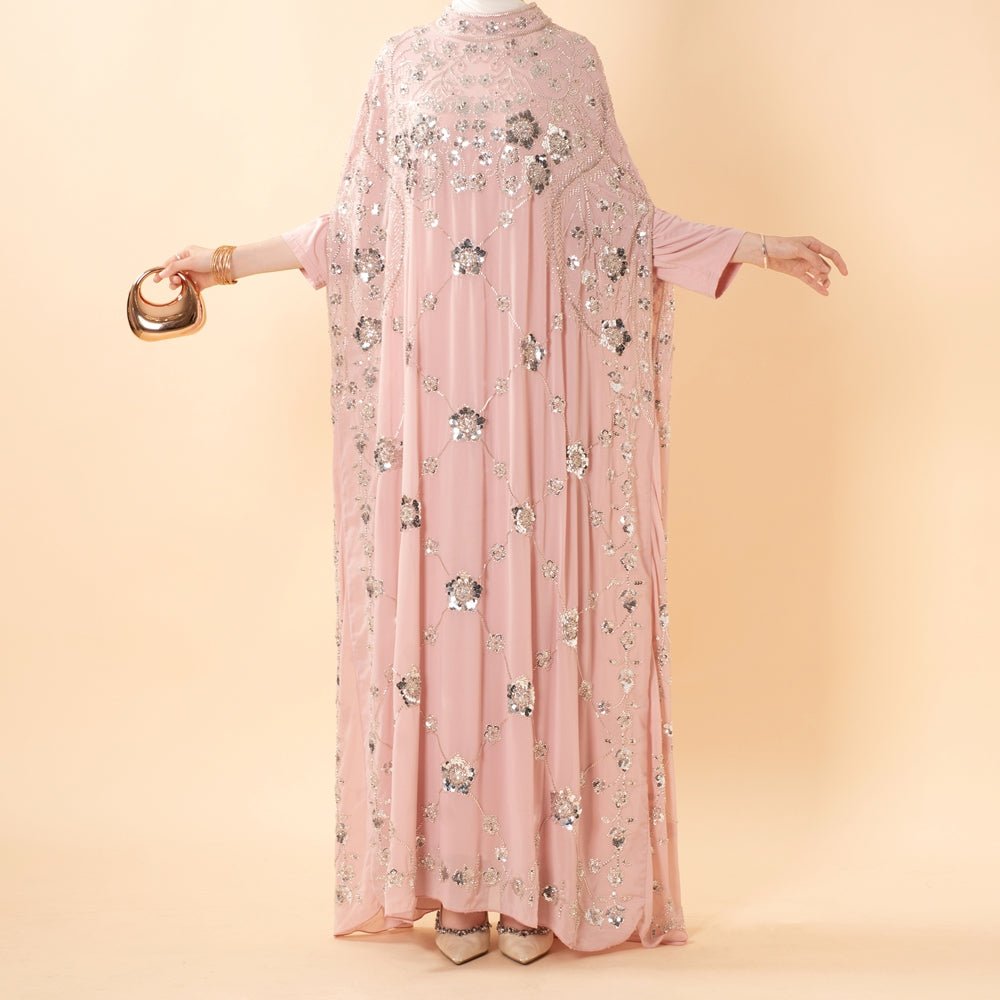 Sequin Embroidered Batwing Abaya(MA454) - Mariam's Collection