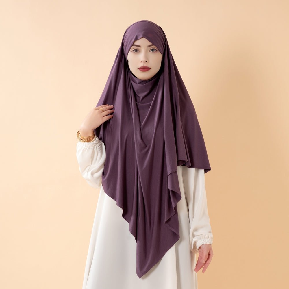 Serenity Veil Set | Premium Lenzing™ Modal Khimar & Dress Two - Piece Set (MK026) - Mariam's Collection