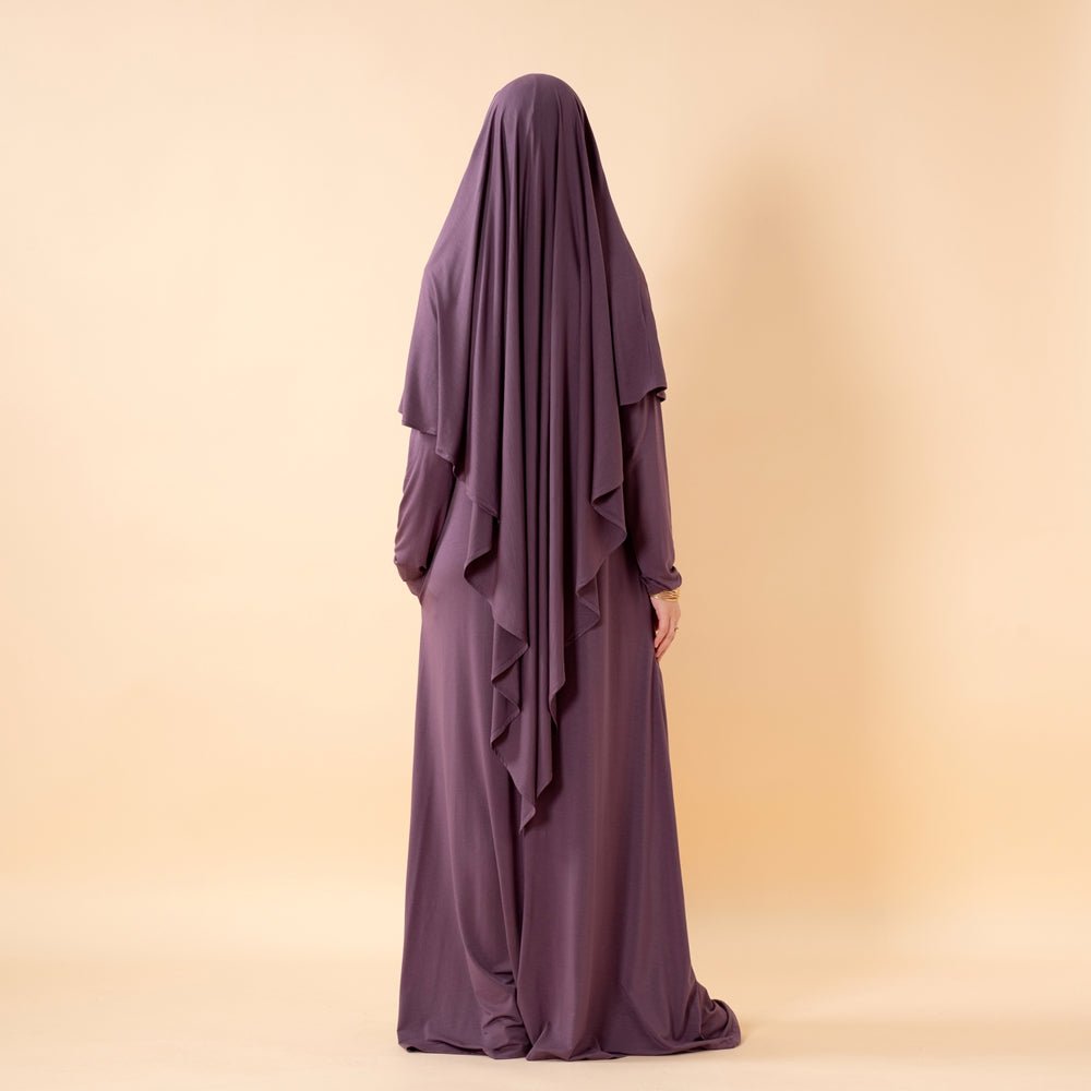 Serenity Veil Set | Premium Lenzing™ Modal Khimar & Dress Two - Piece Set (MK026) - Mariam's Collection