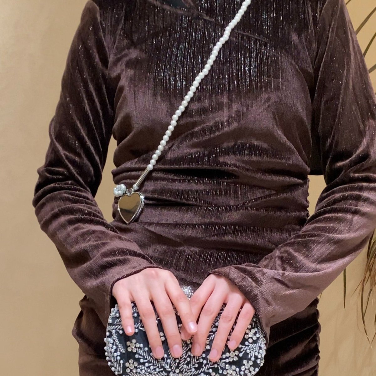 Shimmer Velvet Ruched Mermaid Gown(MA358) - Mariam's Collection