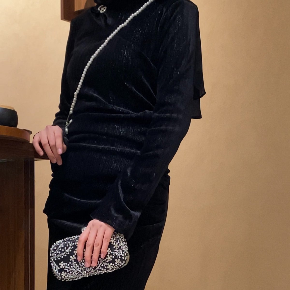 Shimmer Velvet Ruched Mermaid Gown(MA358) - Mariam's Collection