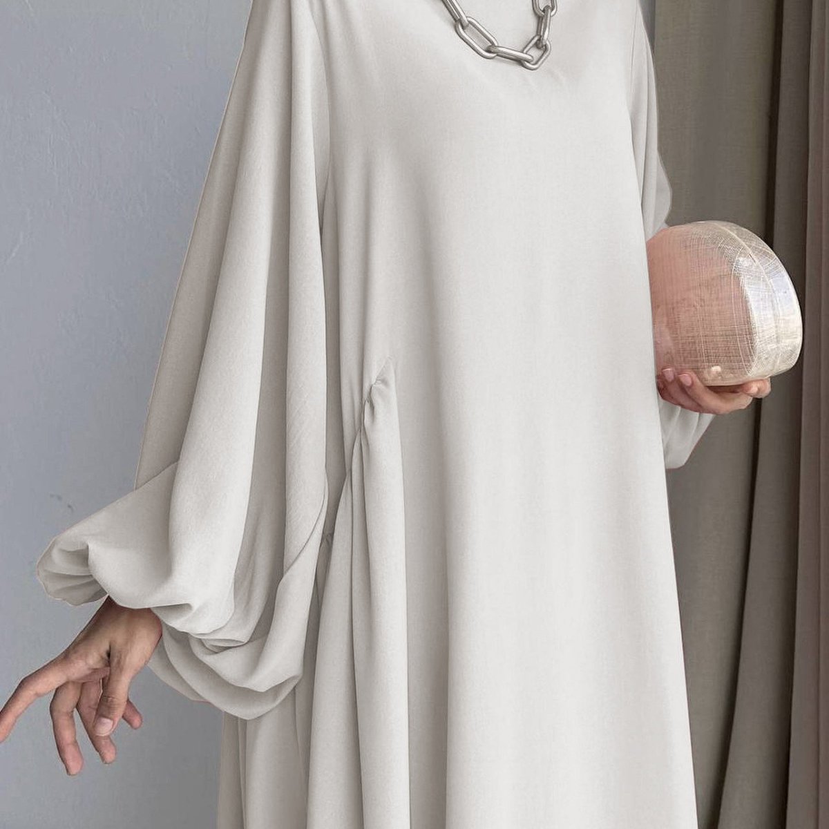 Simple Puff Balloon Sleeve Abaya (MA066) - Mariam's Collection