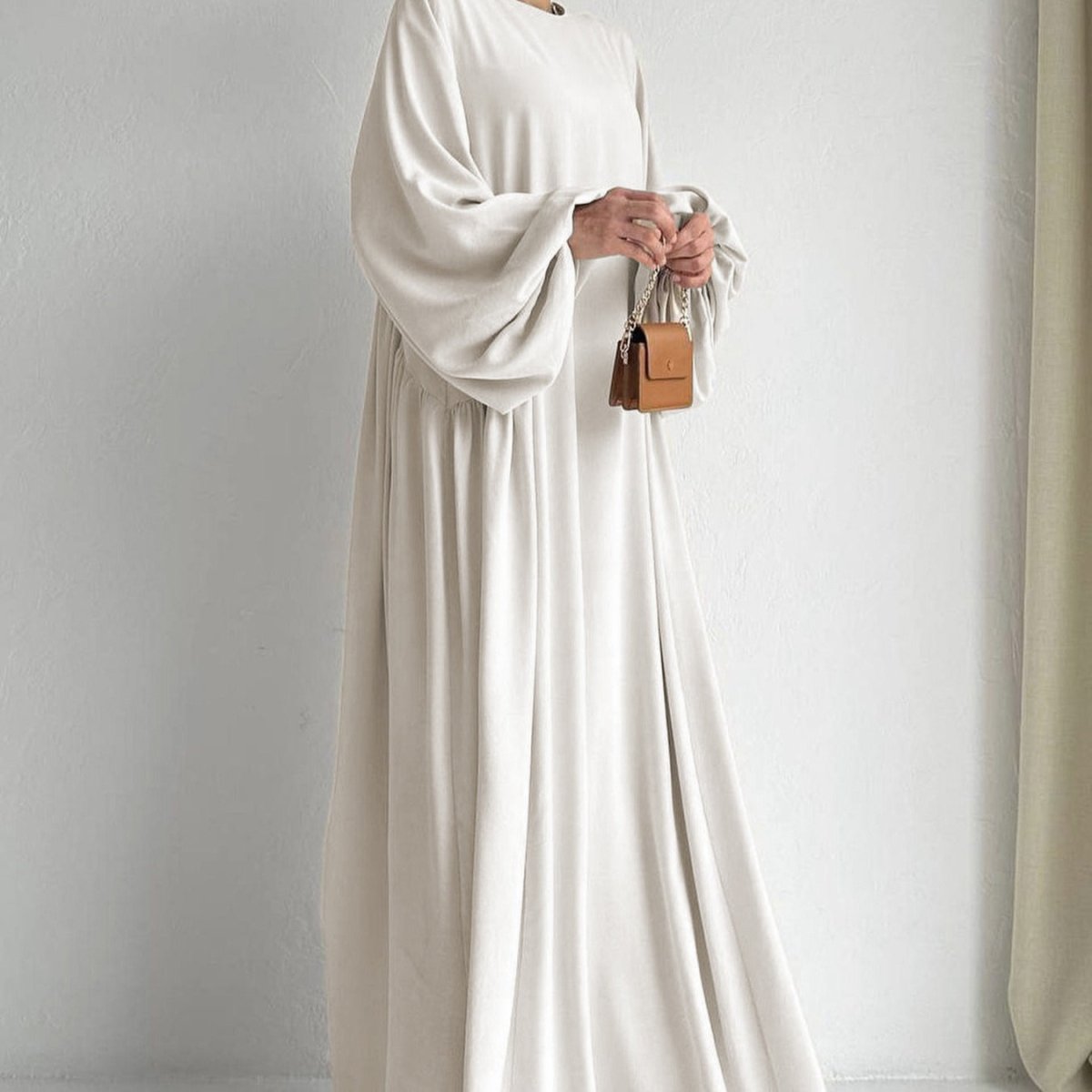 Simple Puff Balloon Sleeve Abaya (MA066) - Mariam's Collection