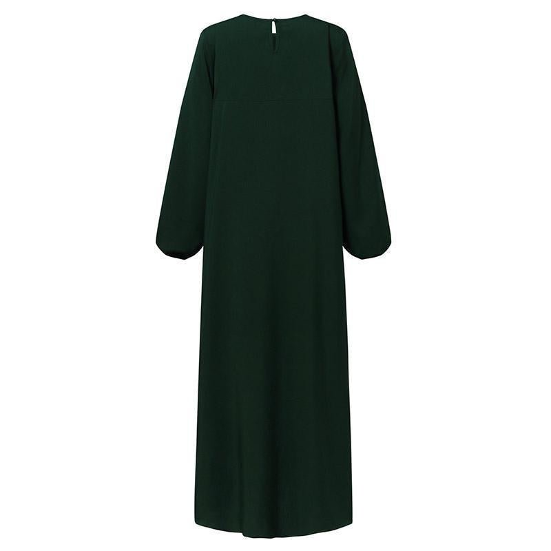 Simple Solid Color Pleated Abaya (MA094) - Mariam's Collection