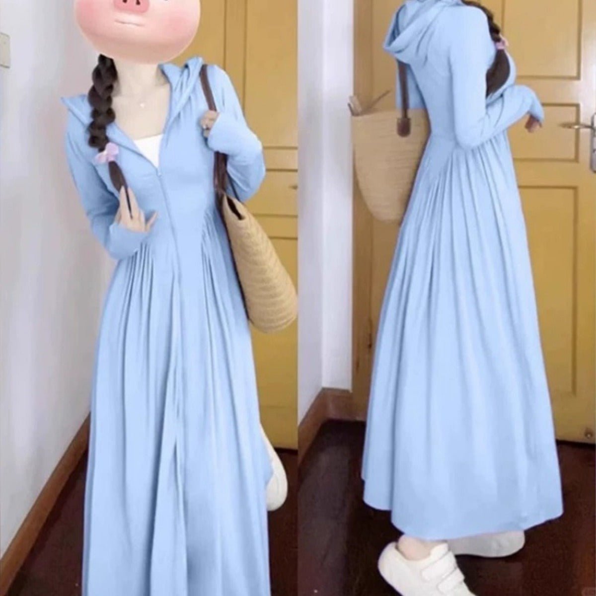 Slim - fit Long Sunscreen Jacket & Skirt Set - UPF 50+ Full Body Sun Protection - Beach Cover - up(MS106) - Mariam's Collection