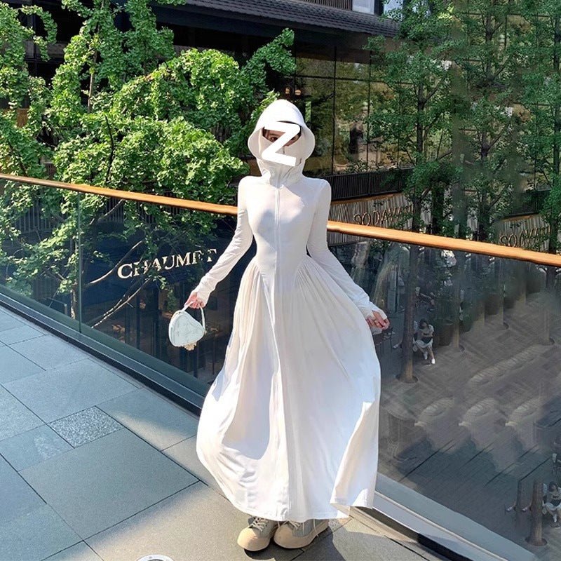 Slim - fit Long Sunscreen Jacket & Skirt Set - UPF 50+ Full Body Sun Protection - Beach Cover - up(MS106) - Mariam's Collection