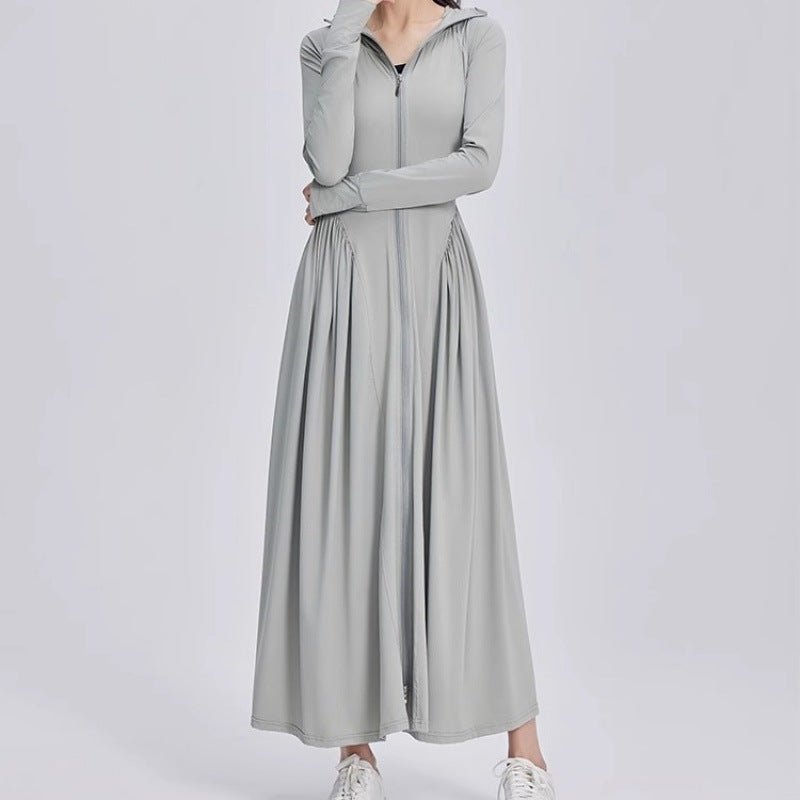 Slim - fit Long Sunscreen Jacket & Skirt Set - UPF 50+ Full Body Sun Protection - Beach Cover - up(MS106) - Mariam's Collection