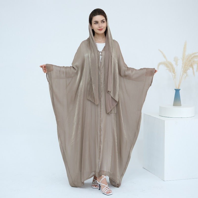 Soft Crinkle Island Cotton Batwing Cardigan 3 - Piece Set (MOA228) - Mariam's Collection