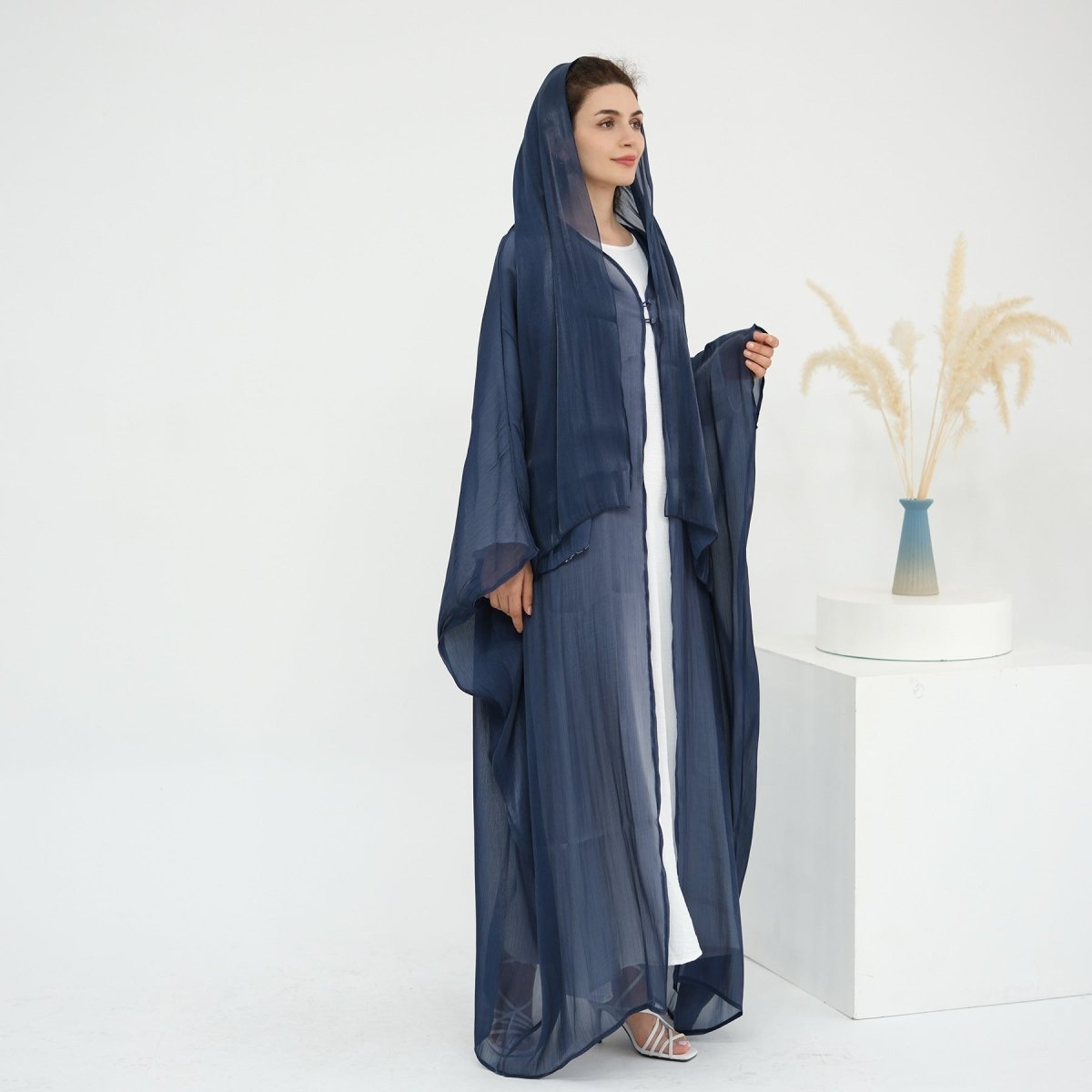 Soft Crinkle Island Cotton Batwing Cardigan 3 - Piece Set(MOA228) - Mariam's Collection