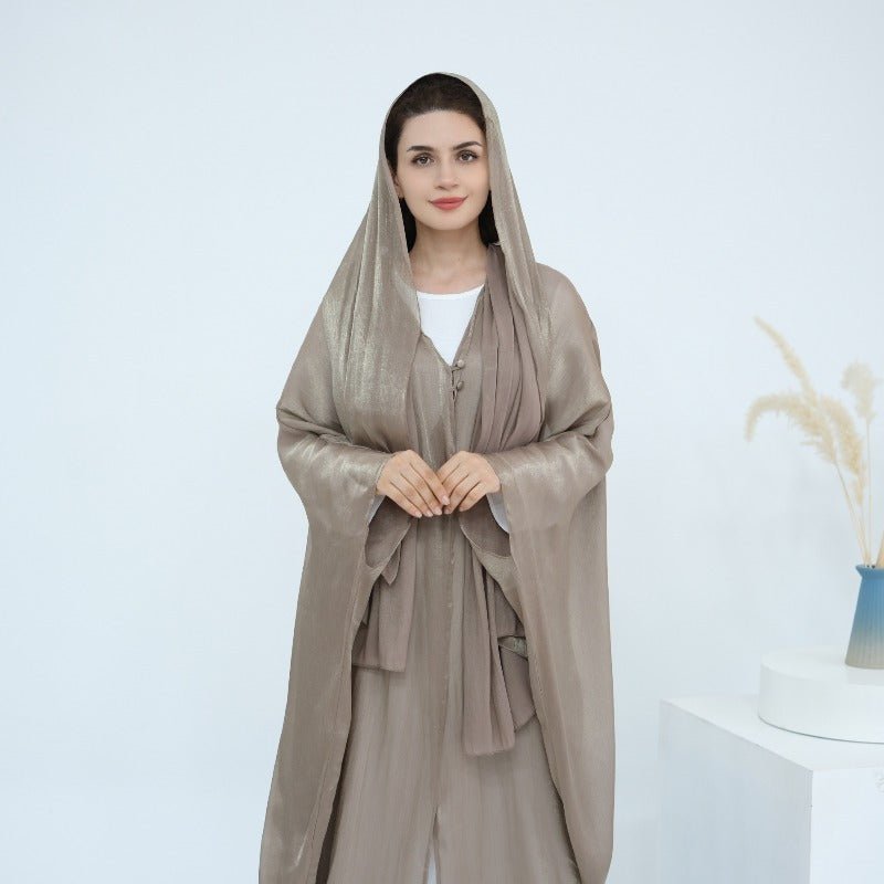 Soft Crinkle Island Cotton Batwing Cardigan 3 - Piece Set(MOA228) - Mariam's Collection