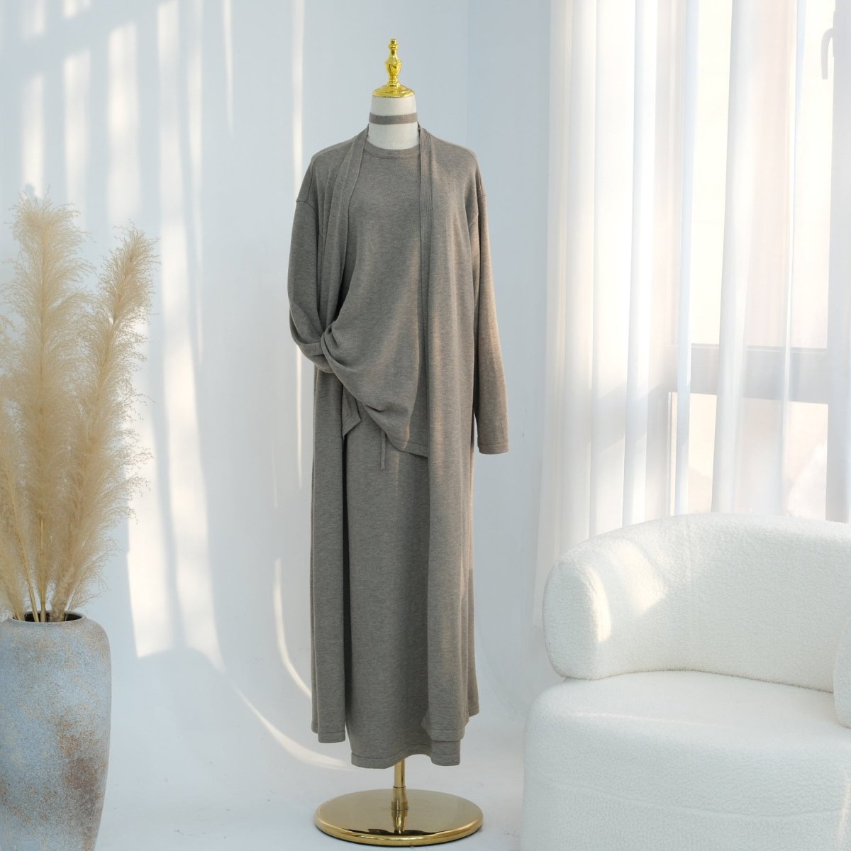 Soft Knit Three - Piece Set(MOA284) - Mariam's Collection