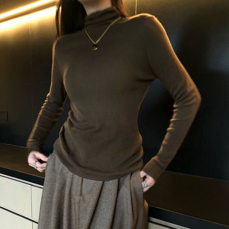 Soft Wool Blend Turtleneck Base Layer Top(MS179) - Mariam's Collection