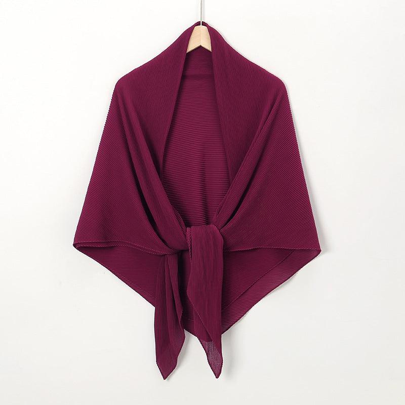 Solid Color Crinkle Chiffon Hijab - Lightweight Scarf for Women - Mariam's Collection