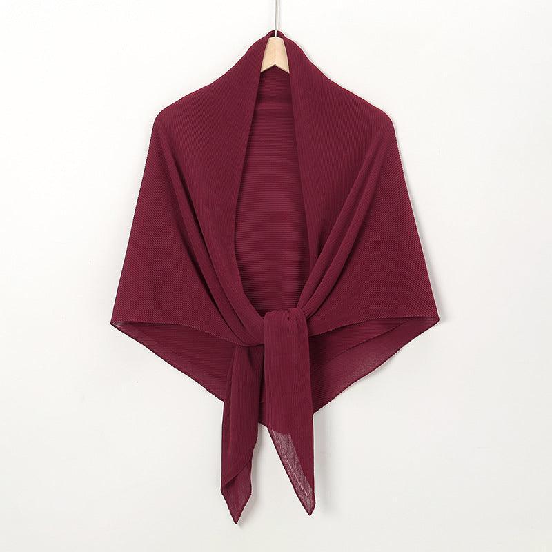 Solid Color Crinkle Chiffon Hijab - Lightweight Scarf for Women - Mariam's Collection