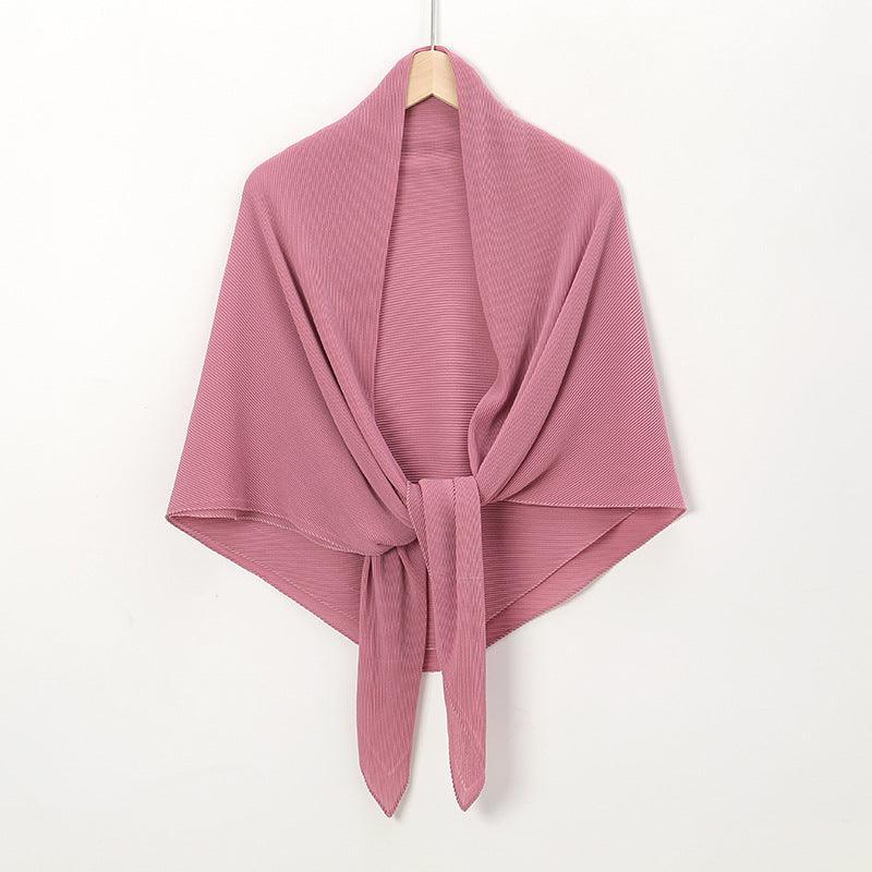 Solid Color Crinkle Chiffon Hijab - Lightweight Scarf for Women - Mariam's Collection