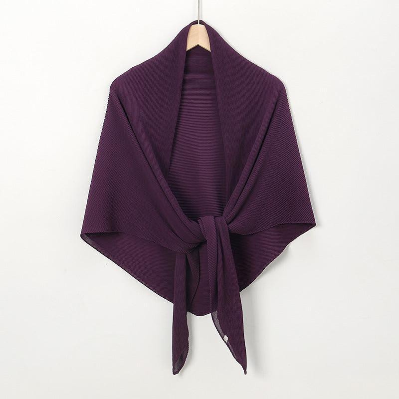 Solid Color Crinkle Chiffon Hijab - Lightweight Scarf for Women - Mariam's Collection