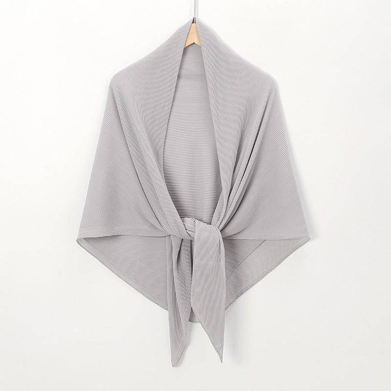 Solid Color Crinkle Chiffon Hijab - Lightweight Scarf for Women - Mariam's Collection