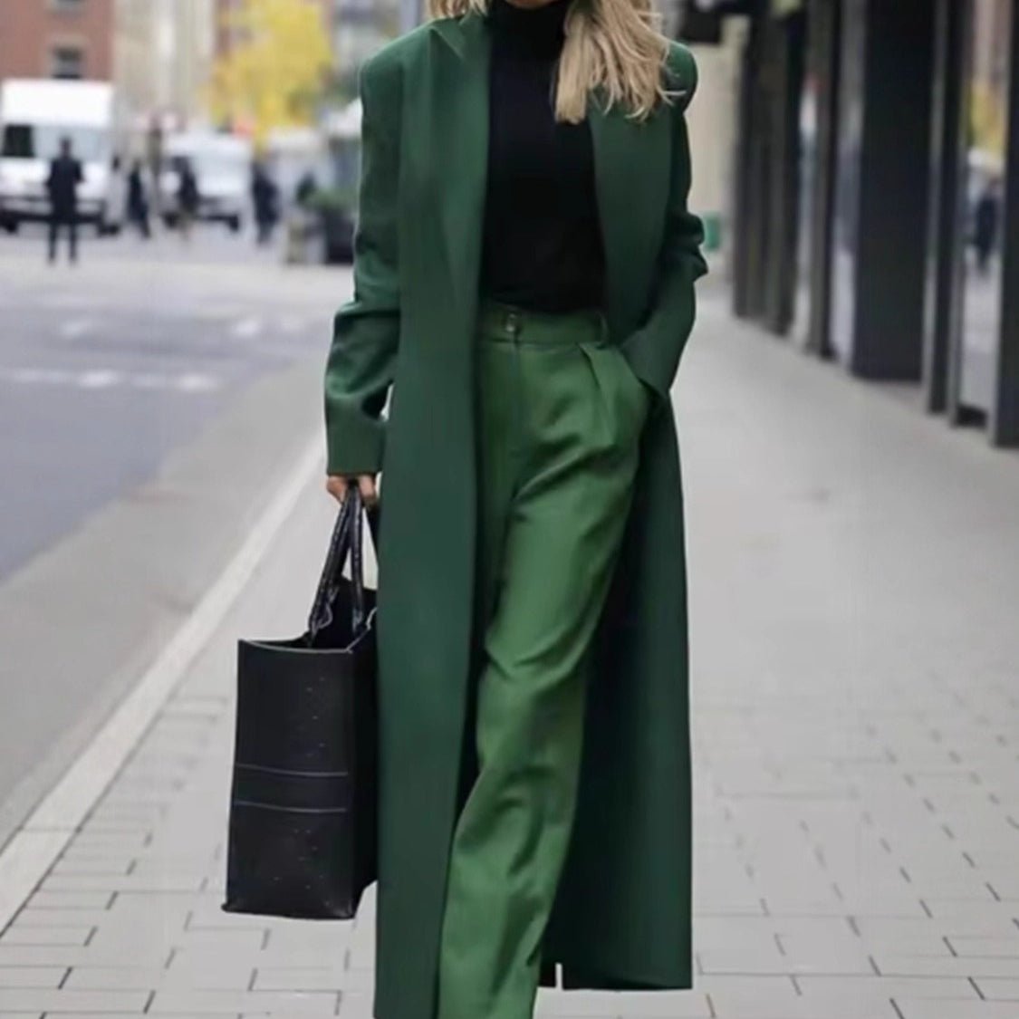 Solid Colour Double-Breasted Maxi Coat(MS551) - Mariam's Collection