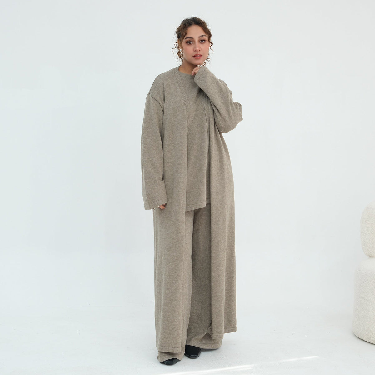 Solid Knit Top & Pants Set(MOA350) - Mariam's Collection