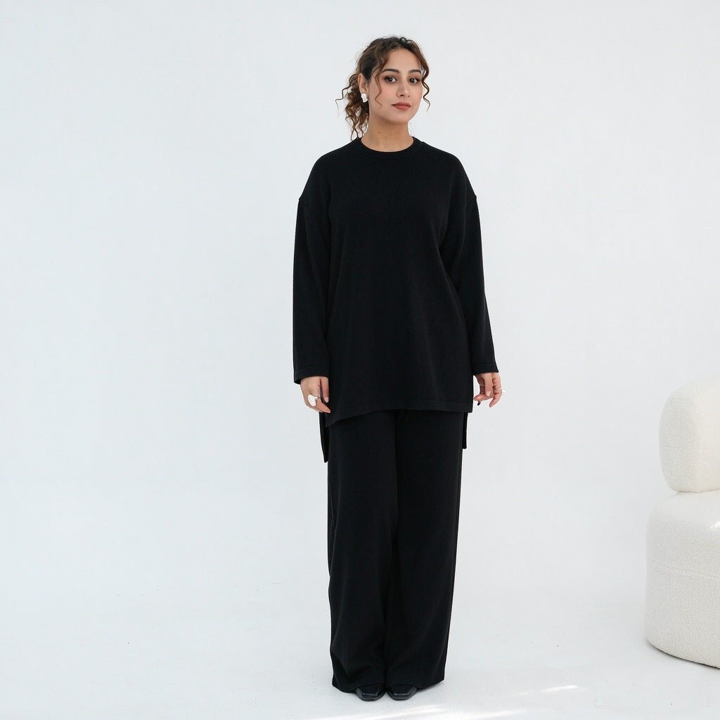 Solid Knit Top & Pants Set(MOA350) - Mariam's Collection