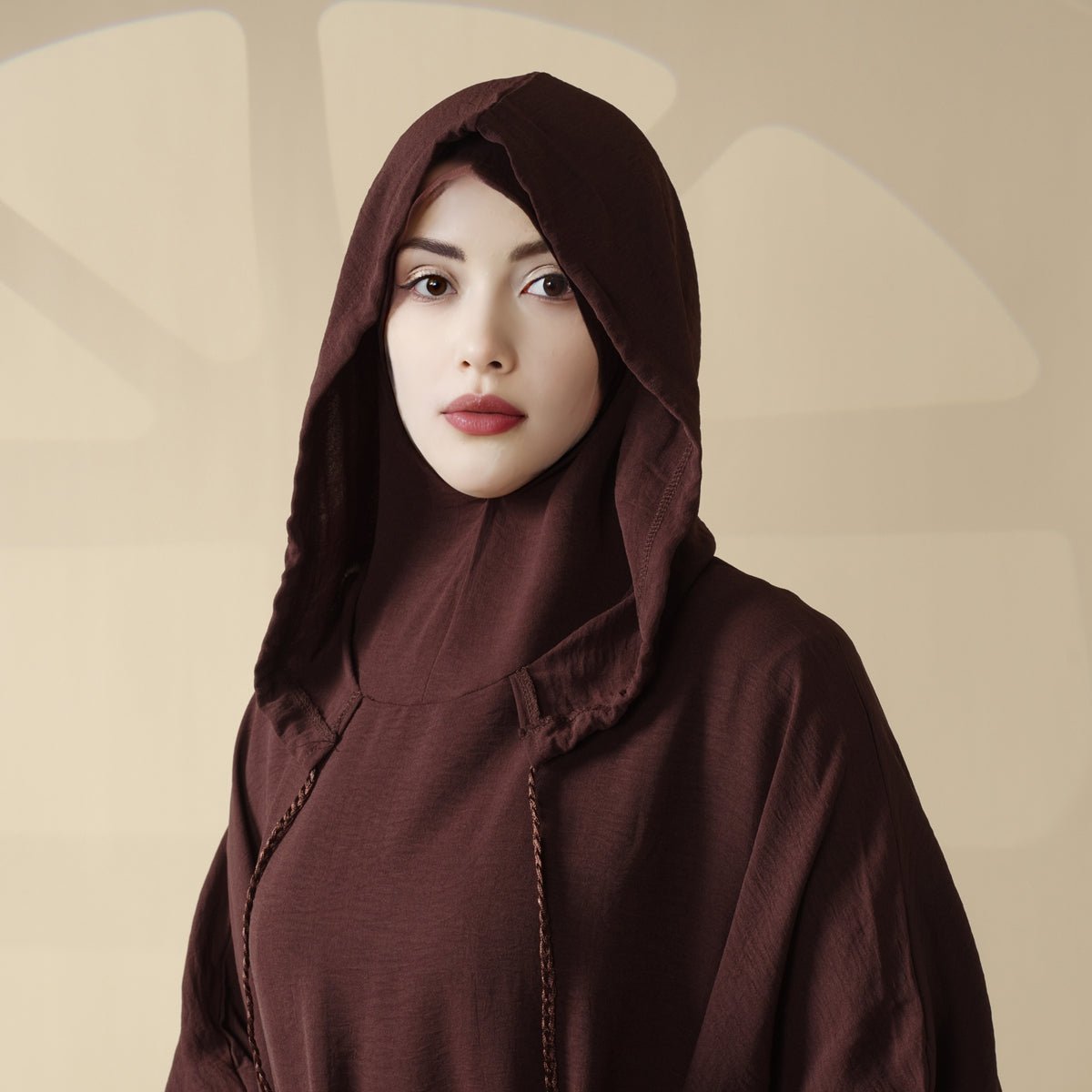 Solid Stylish Jilbab With A Hood | Crepe Jilbab With Attached Hood (MJ015) - Mariam's Collection
