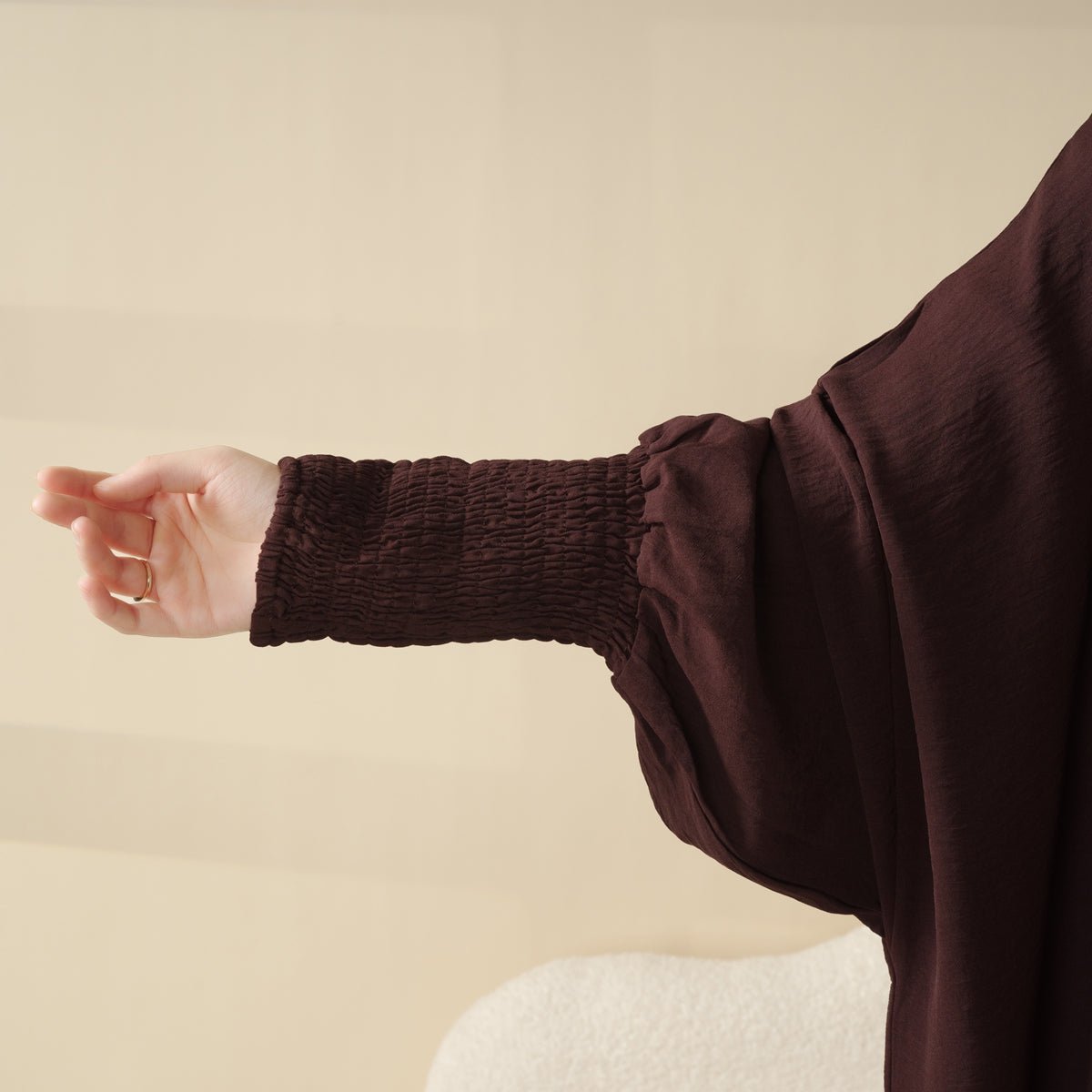 Solid Stylish Jilbab With A Hood | Crepe Jilbab With Attached Hood (MJ015) - Mariam's Collection