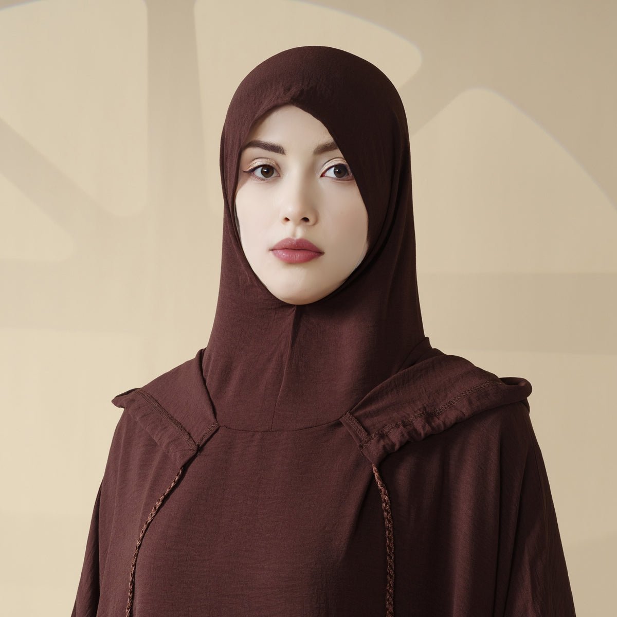 Solid Stylish Jilbab With A Hood | Crepe Jilbab With Attached Hood (MJ015) - Mariam's Collection