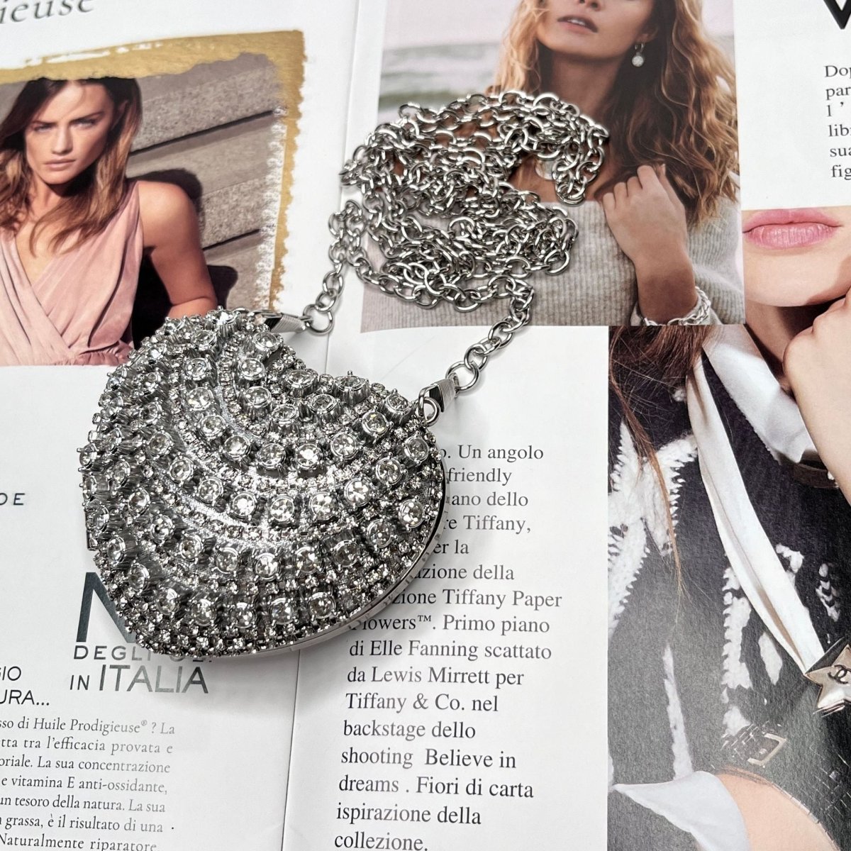 Sparkling Heart - Shaped Crossbody Bag Everyday Glam Diamond - Studded Mini Purse (MAC279) - Mariam's Collection